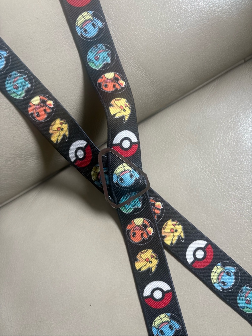 Pokémon Black Character Suspenders Pikachu, Squirtle & Charmander